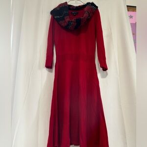 Red Dress with Scarf